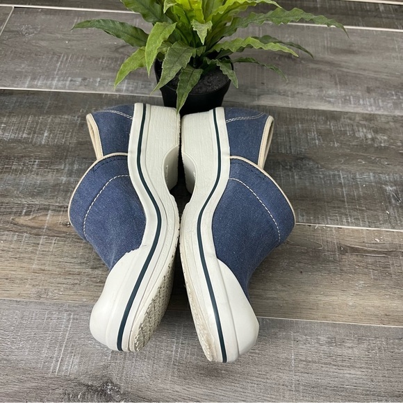 DANSKO Vegan Blue Fabric White Rubber Slip Resistant Mules Size EU 41 US 10.5-11 - Picture 9 of 14